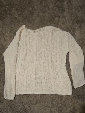 Cozy Cable Knit Women's Sweater - White